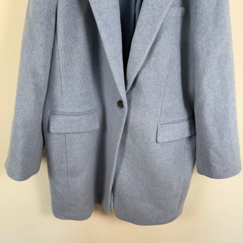 Loft Women Wool Blend Coat Size XL Blue Preppy Minimalist Warm Winter Academia - Picture 3 of 7